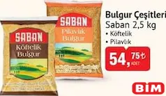 SABAN BULGUR ÇEŞİTLERİ KÖFTELİK/PİLAVLIK 2,5 KG